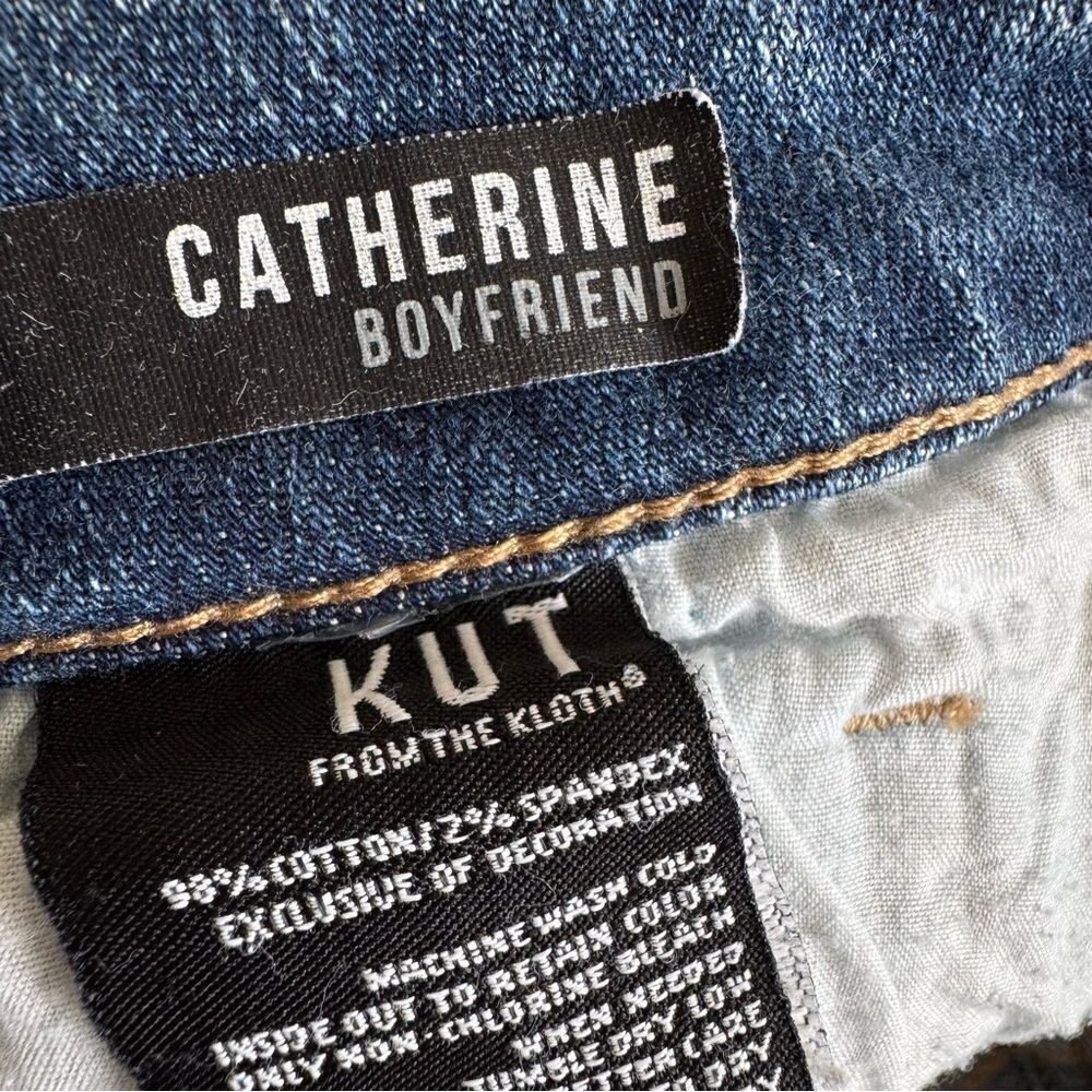 KUT from The Kloth Catherine Boyfriend Jean Floral Embroidered Detail Size 6 - Picture 10 of 11